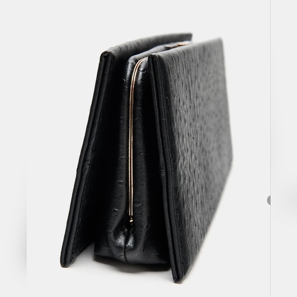 Zara Black Clutch with Gold Chain